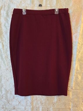 Women's Maroon Pencil Skirt